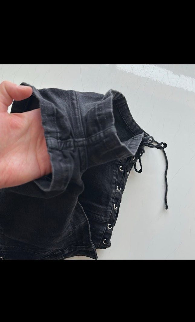 Siyah Kot Şort - Görsel 5