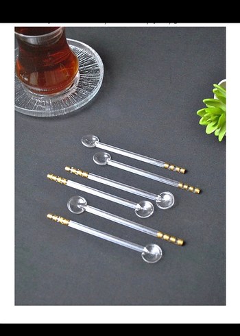 Altın Cam Çay Kaşığı - Görsel 6