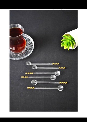 Altın Cam Çay Kaşığı - Görsel 2