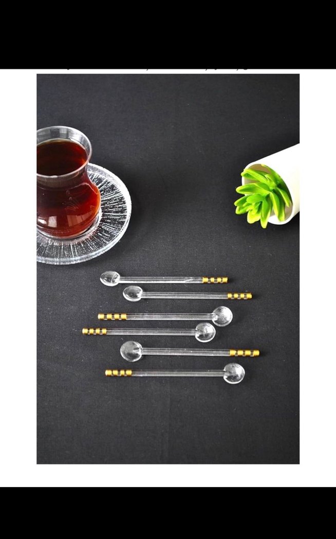 Altın Cam Çay Kaşığı - Görsel 2