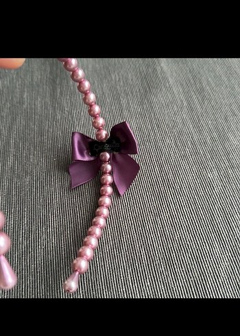 Mor Fiyonklu İnci Taç - Görsel 3