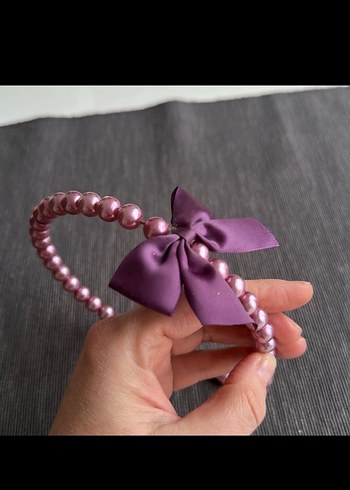 Mor Fiyonklu İnci Taç - Görsel 2