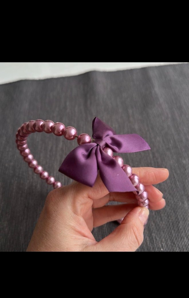 Mor Fiyonklu İnci Taç - Görsel 2