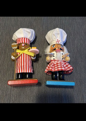 Yeniyıl Aşçı Figürleri Seti Beyaz Şapkalı - Görsel 2