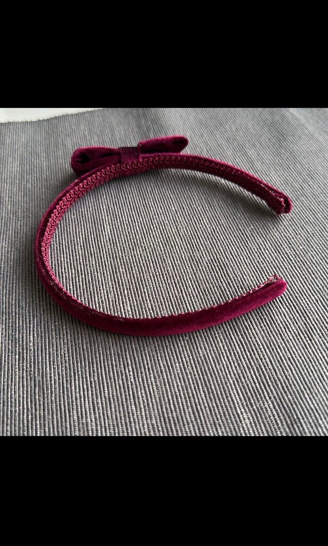 Bordo Kadife Fiyonklu Taç - Görsel 2