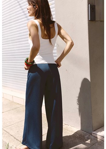 Drapeli Beyaz Bluz - Görsel 2