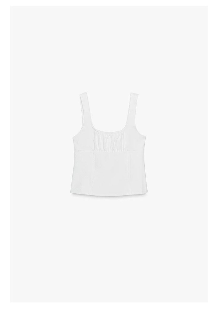 Drapeli Beyaz Bluz - Görsel 4