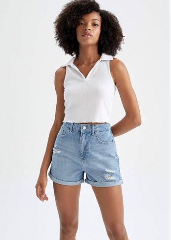 Defacto Rahat Kesim Mini Kadin Denim Sort