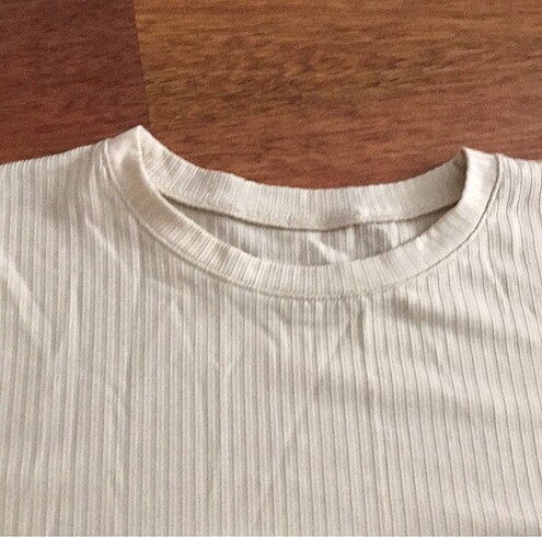 38 Beden beyaz Renk Büzgü Crop Tshirt