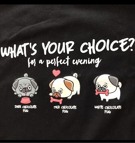 m Beden Pug Desenli Tshirt