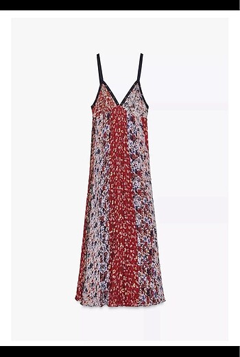 Zara Çiçek Desenli, Pullu Elbise