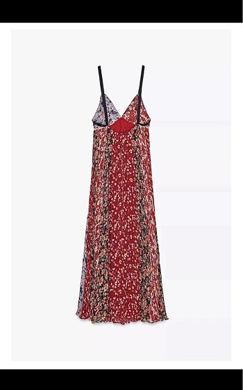 Zara Zara Çiçek Desenli, Pullu Elbise