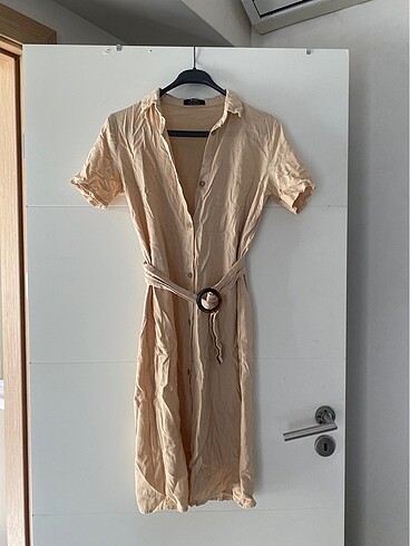 bershka keten elbise