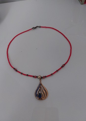 Kırmızı Boncuklu Mini Bohem Kadın Kolye