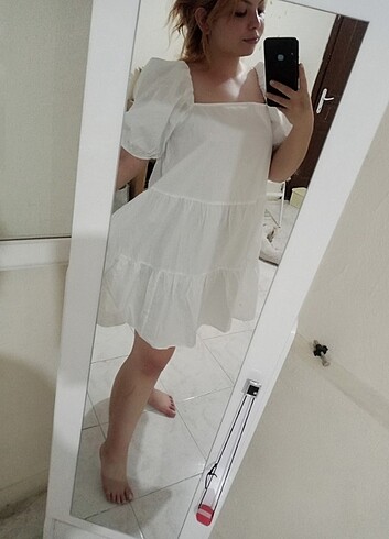 Beyaz günlük rahat elbise