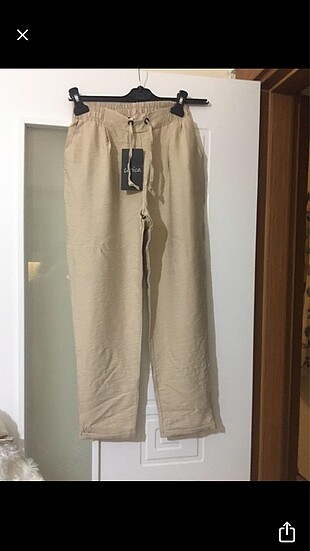 Bej keten pantolon