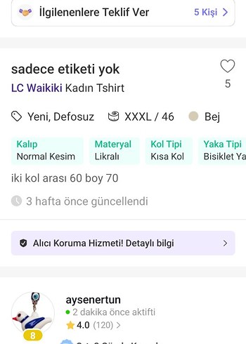 48 Beden beyaz Renk Kadın Beyaz Kısa Kollu Tişört