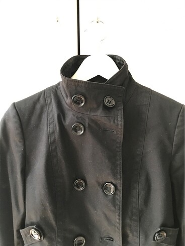 s Beden Ipekyol kısa siyah trenchcoat