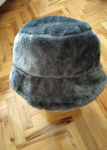 Gri peluş Kadın Şapka