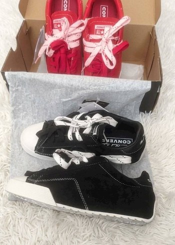 Converse Siyah Beyaz Kirmizi Sneakerlar