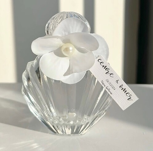 Nikah nişan İstiridye incili kolonya şişesi - Görsel 2