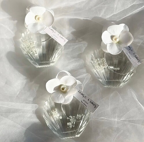 Nikah nişan İstiridye incili kolonya şişesi - Görsel 3