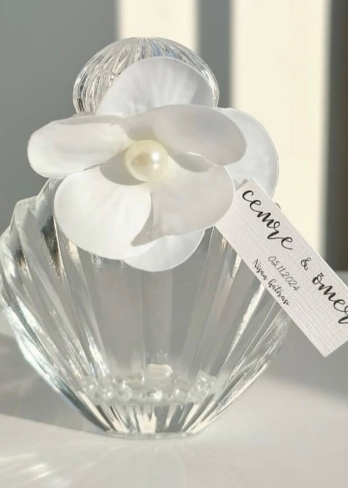 Nikah nişan İstiridye incili kolonya şişesi - Görsel 2