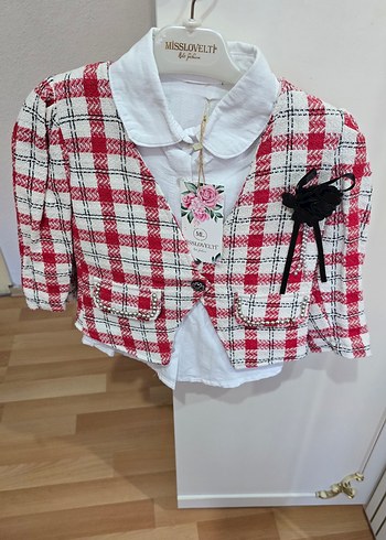 Kız Çocuk Beyaz Desenli Bolero Ceket - Görsel 2