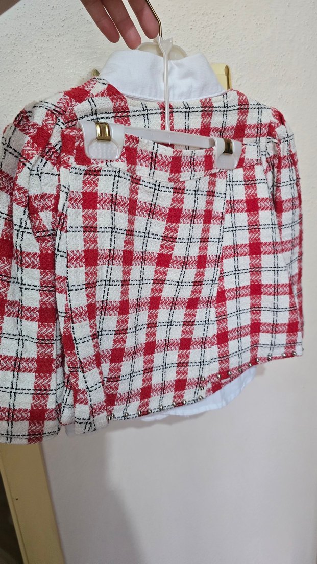 Kız Çocuk Beyaz Desenli Bolero Ceket - Görsel 3