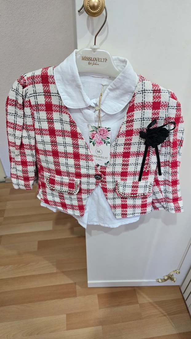 Kız Çocuk Beyaz Desenli Bolero Ceket - Görsel 2