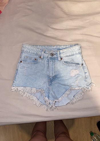 Kadın Mavi Kısa Denim Şort