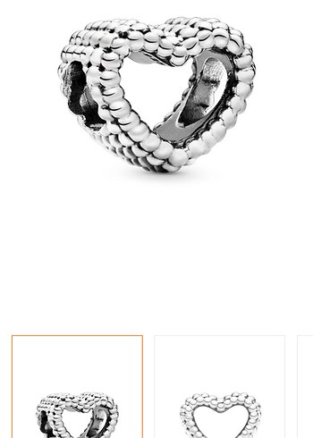 Boncuklu kalp küresi gümüş charm - Görsel 3