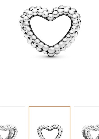 Boncuklu kalp küresi gümüş charm - Görsel 2