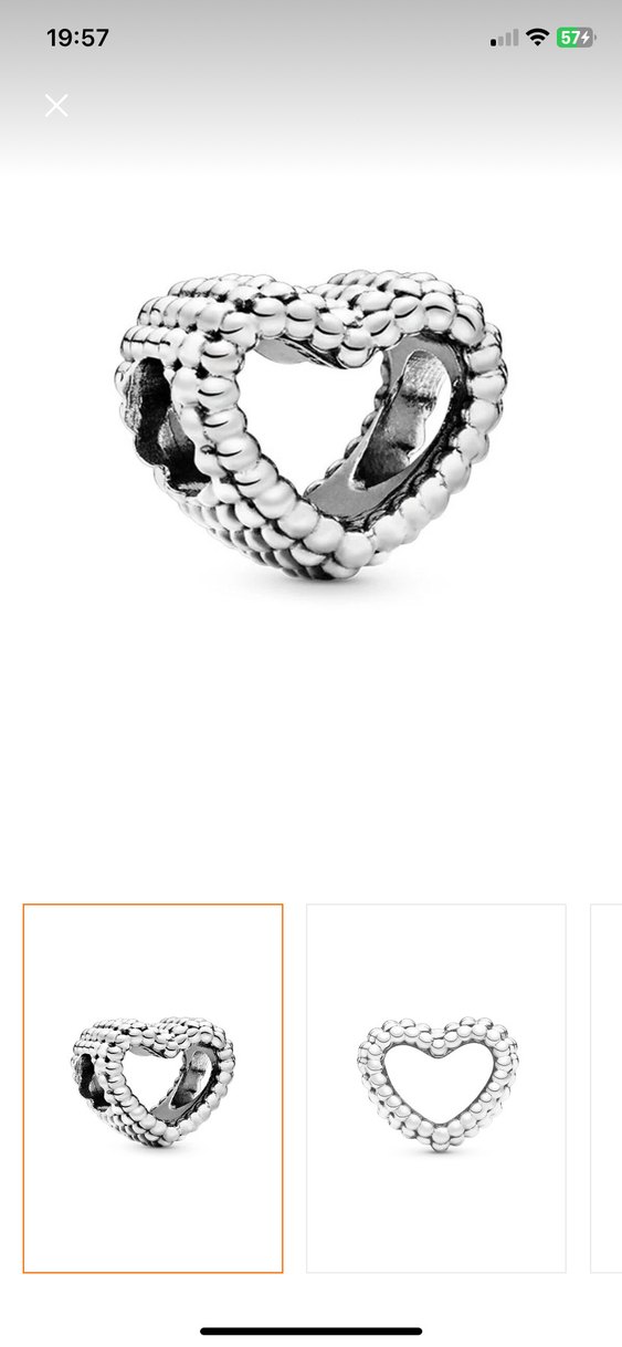 Boncuklu kalp küresi gümüş charm - Görsel 3