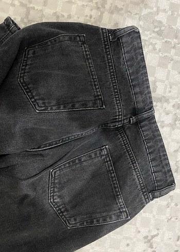 Siyah Rahat Kesim Kadın Kot Pantolon - Görsel 6