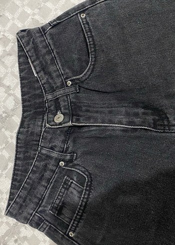 Siyah Rahat Kesim Kadın Kot Pantolon - Görsel 5