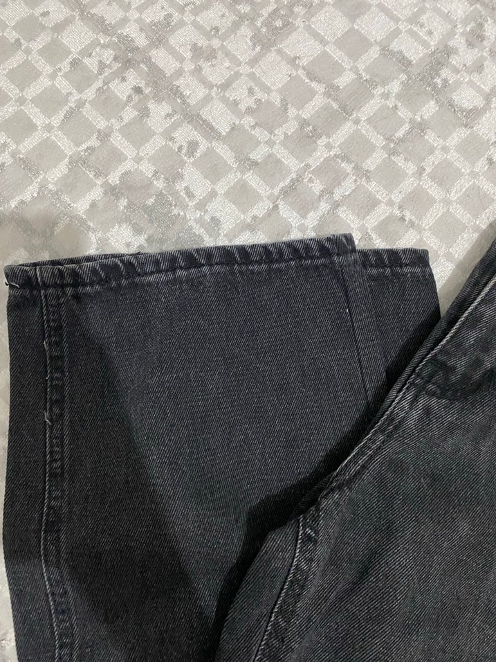 Siyah Rahat Kesim Kadın Kot Pantolon - Görsel 2