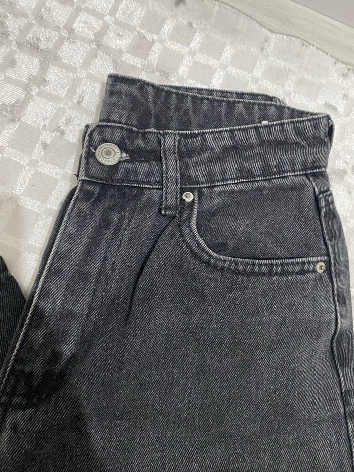 Siyah Rahat Kesim Kadın Kot Pantolon - Görsel 3