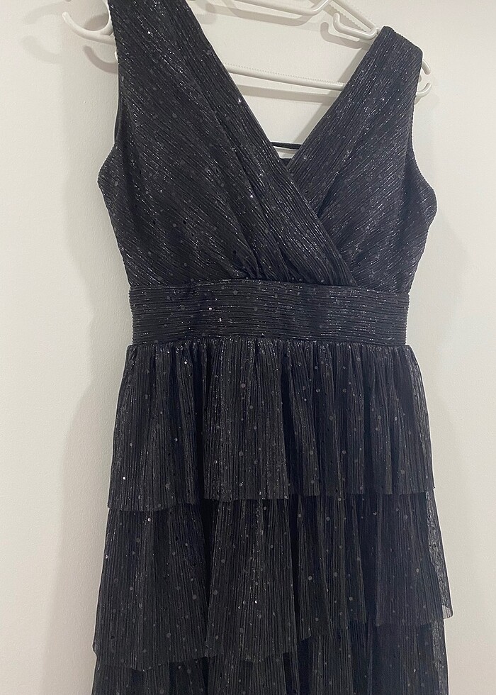 pul ve baglama detayli elbise - Görsel 3