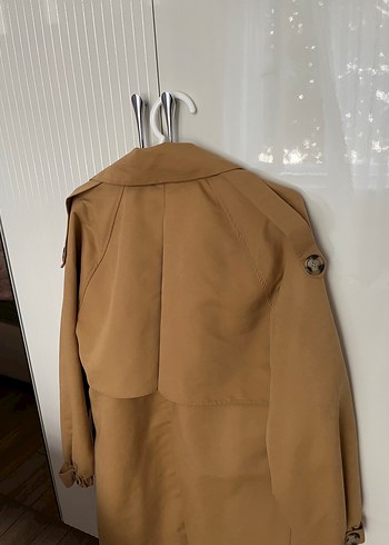 42 Beden çeşitli Renk Bej Kadın Uzun Trenchcoat Düğmeli