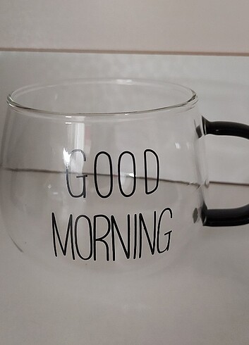 Arow Good Morning Yazılı Borosilikat Cam Kupa