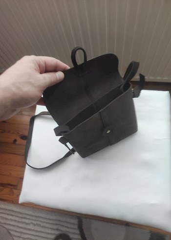 Minimalist Tasarım Kahverengi Deri Kadın Çanta - Görsel 3