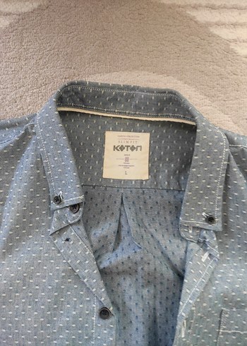 Koton marka kısa kollu gömlek L beden slim fit - Görsel 2