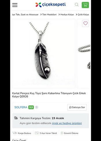 Erkek Zincirli Tüy Kolye - Görsel 3