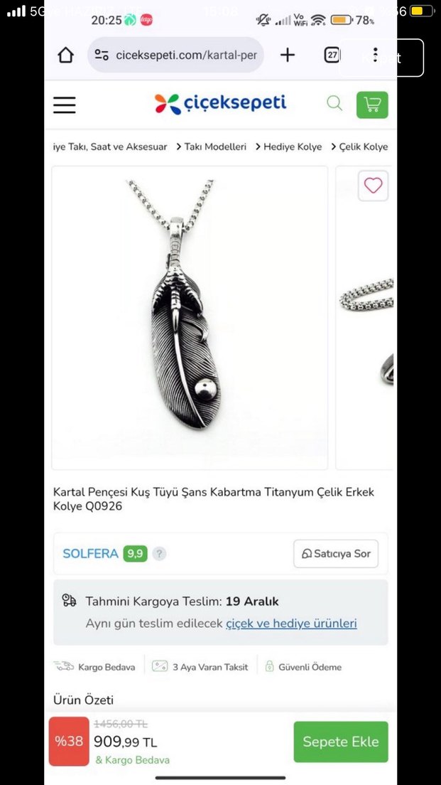 Erkek Zincirli Tüy Kolye - Görsel 3