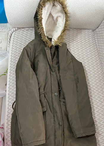 Kürk Detaylı Uzun Kahverengi Kışlık Kadın Mont