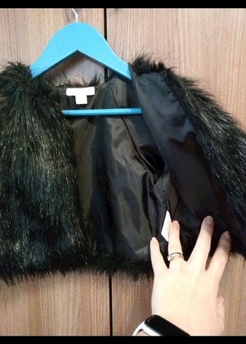 Gri Kısa Suni Kürk Kız çocuk 2 yaş Ceket - Görsel 3