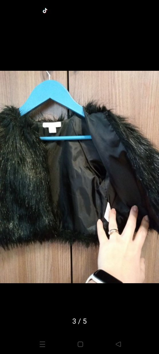 Gri Kısa Suni Kürk Kız çocuk 2 yaş Ceket - Görsel 3