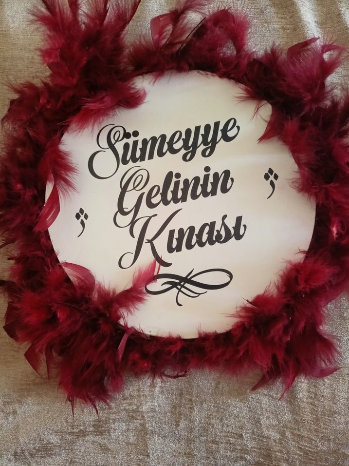 Bordo Kürklü Bohem Düğün Aksesuarı - Görsel 2