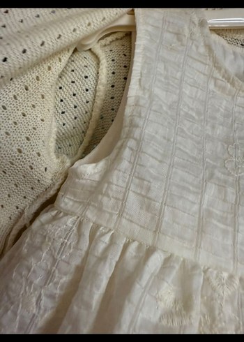 Dantel Detaylı Beyaz Kız Çocuk Elbise - Görsel 5